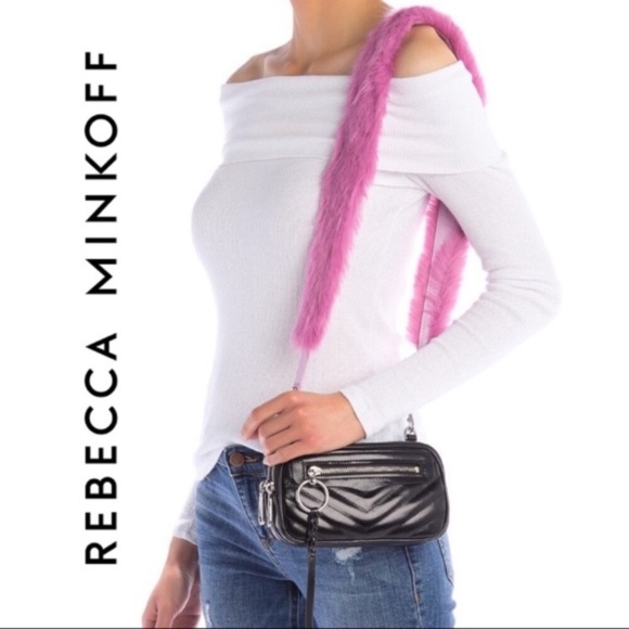 Rebecca Minkoff Handbags - Rebecca Minkoff Faux Fur Guitar Strap Bag